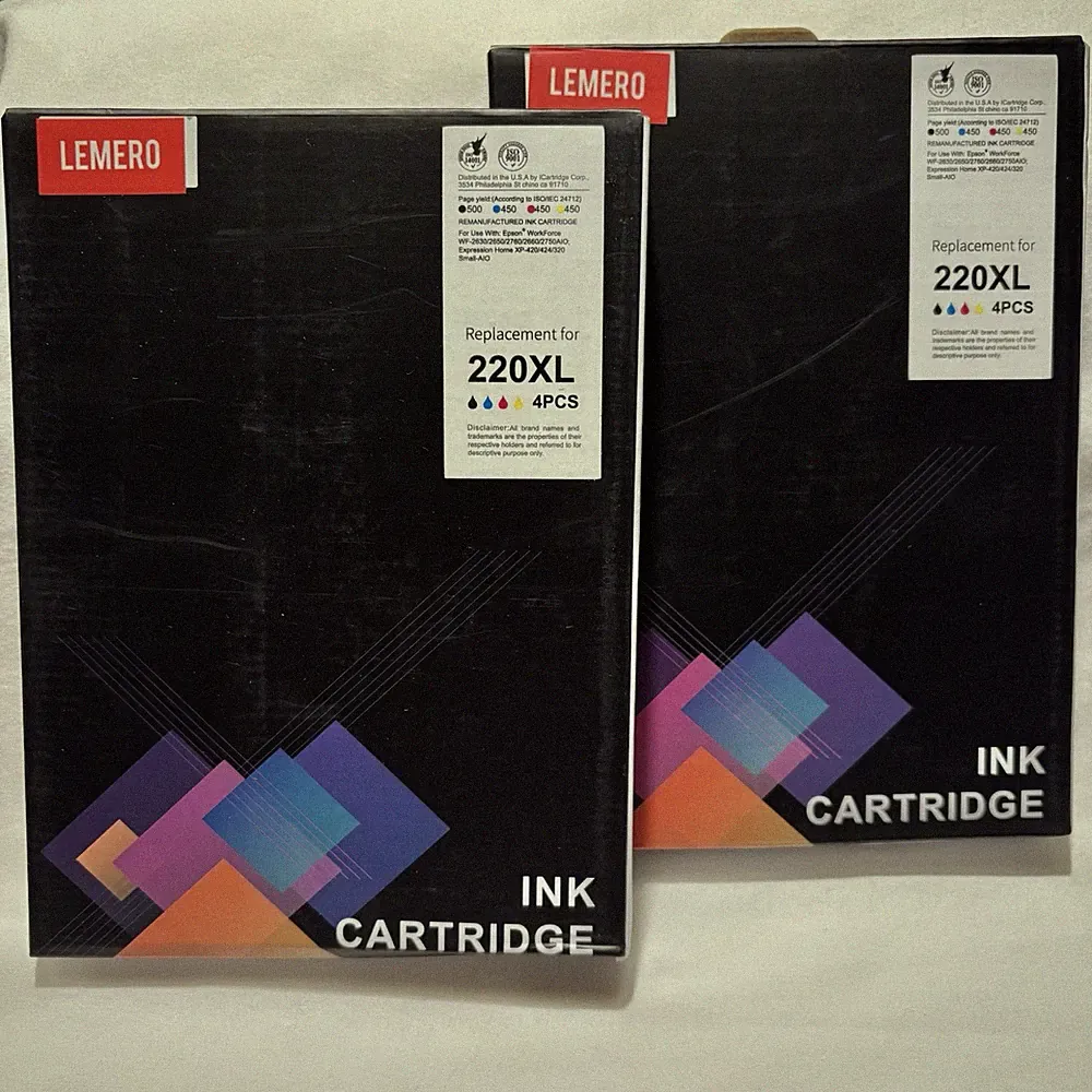 2-4 Pk LEMERO Ink Cartridges Replacement for Epson 220XL Black Cyan Yellow Magen