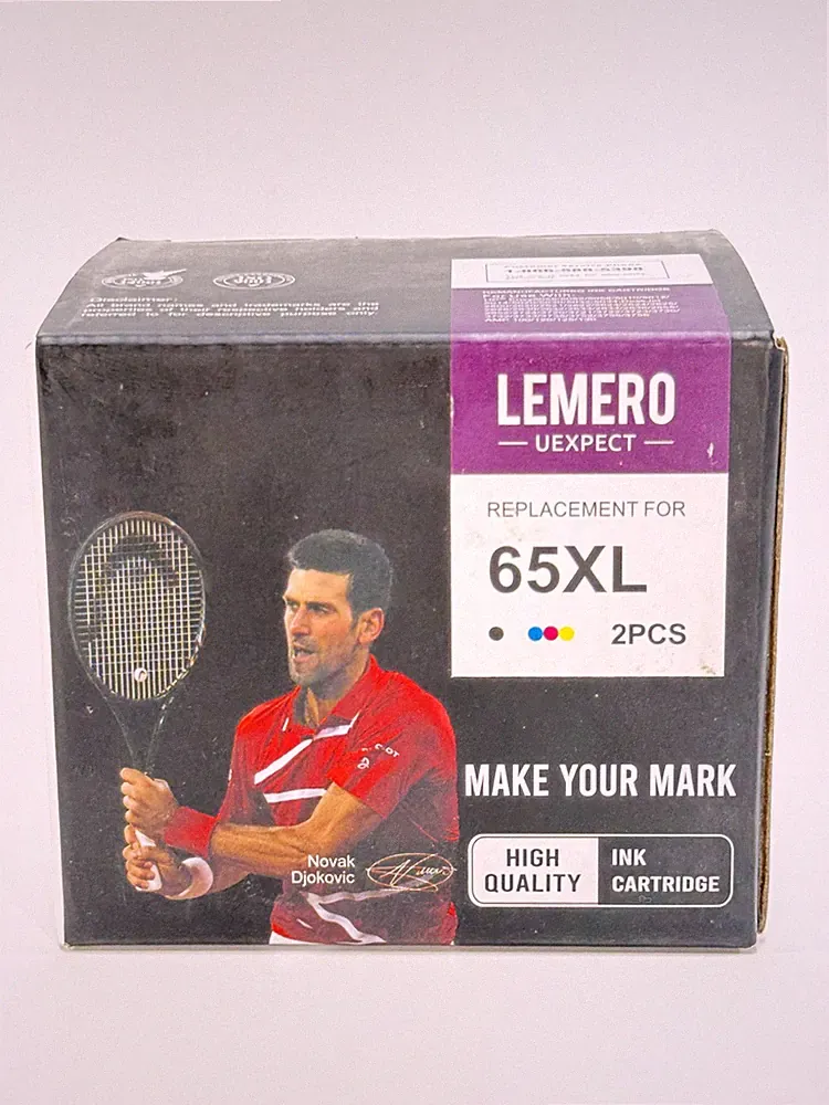 Lemero 65XL Ink Cartridge Replacement for HP Envy DeskJet Printer 2-Pack High Yi