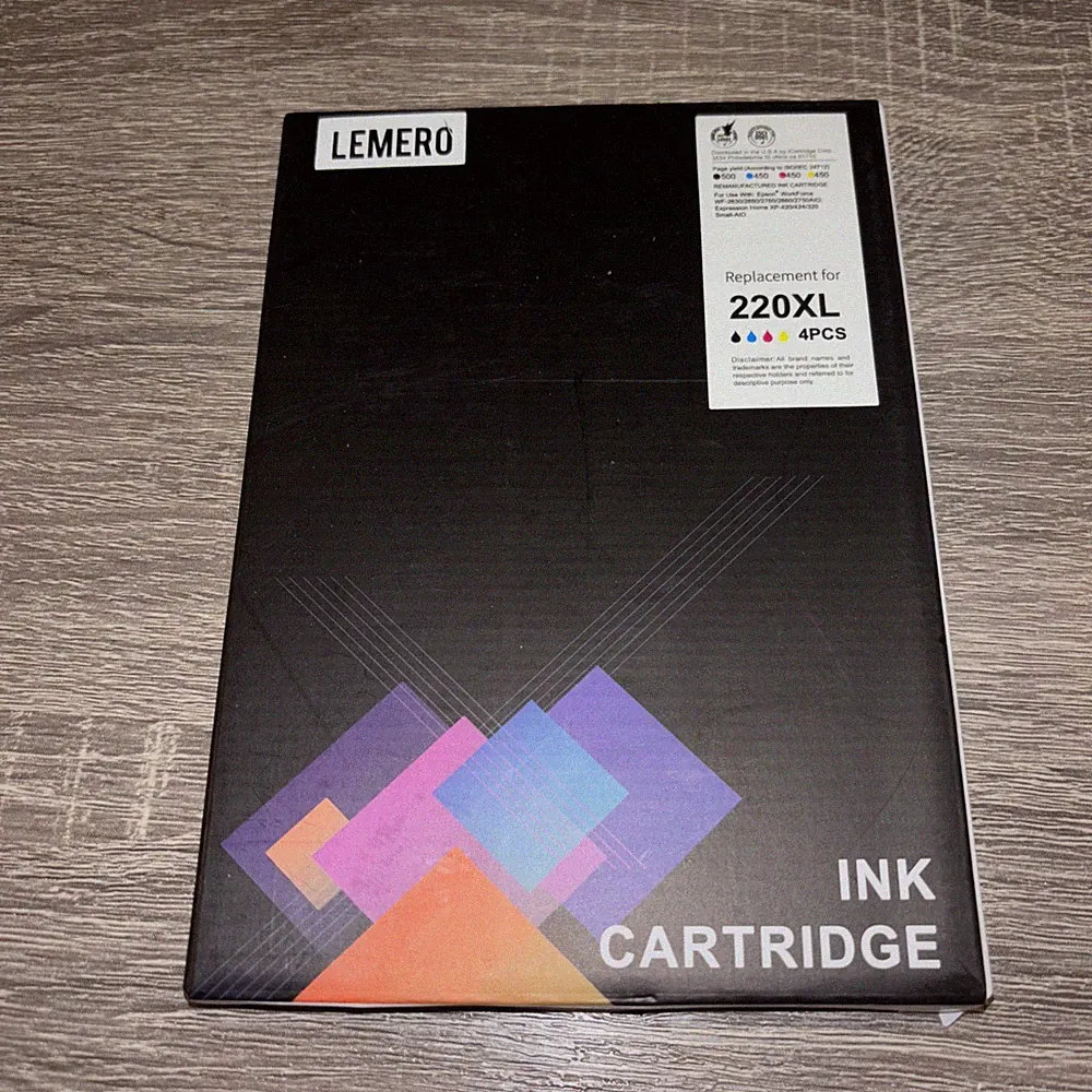 LEMERO Ink Cartridge 220XL 4 Pack For Use With Epson Workforce WF-2630/2650/2760