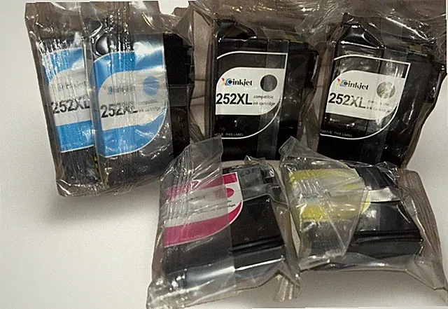 Lot Of 8- 252XL Ink Jet Cartridges Printer 4-Black,2-Bl,1-Yellow,1-Magenta Open